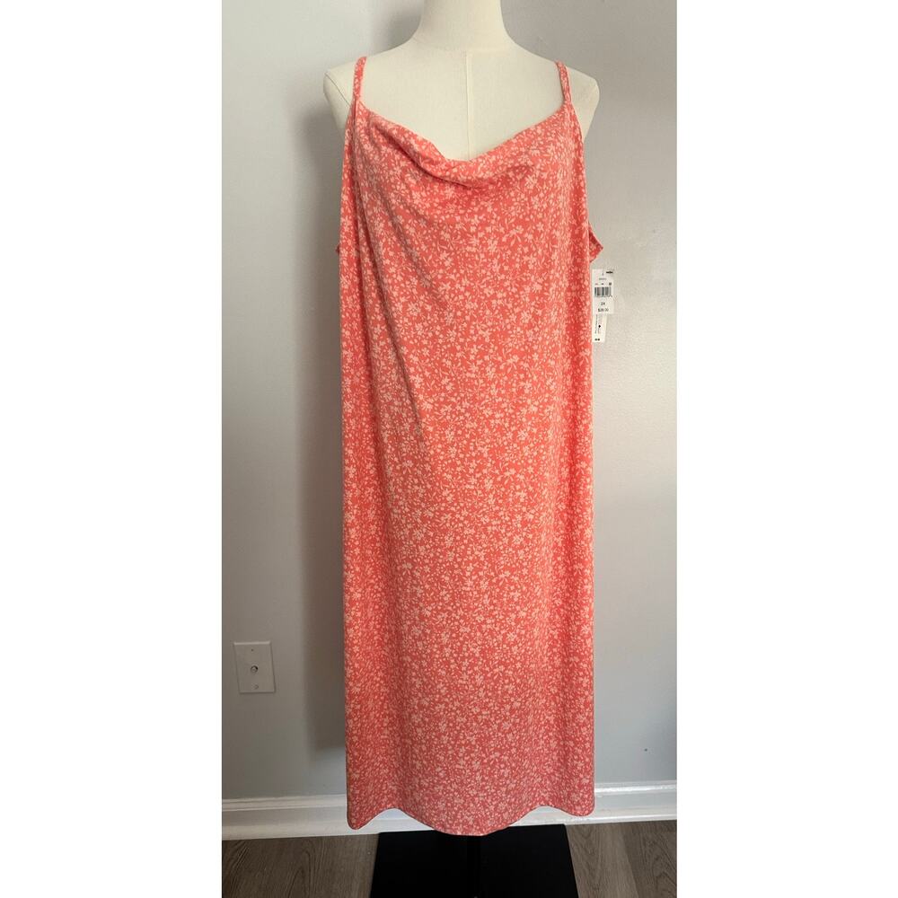 WallFlower Women’s Candace Yummy Jersey Drape Neck Floral Midi Dress - NWT Sz2X